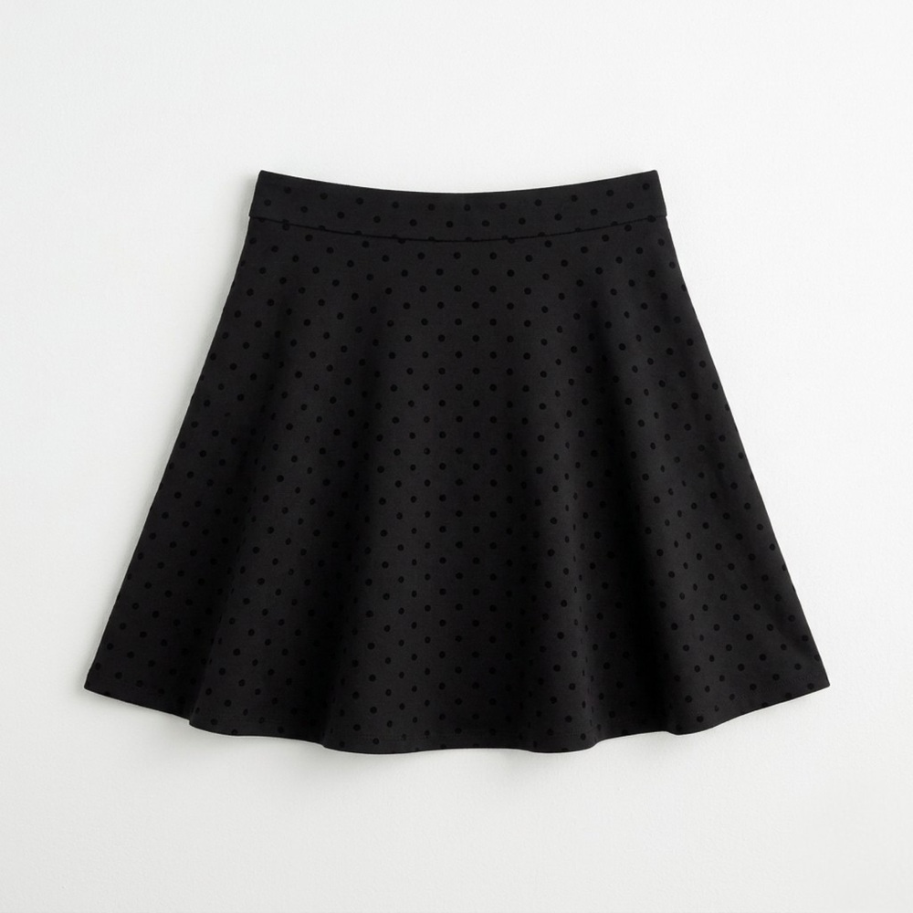 NWT Madewell Black Polka‎ Dot Skater Skirt